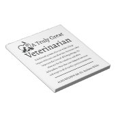 Wirklich große tierärztliche Betreuung Notizblock (angewinkelt)