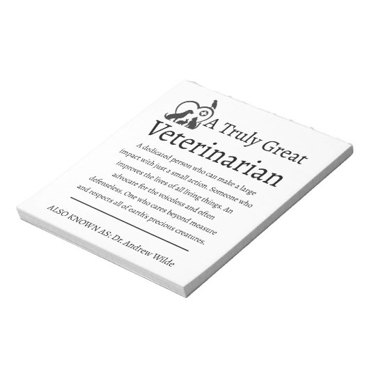 Wirklich große tierärztliche Betreuung Notizblock (Rotiert)