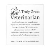 Wirklich große tierärztliche Betreuung Notizblock (Vorderseite)