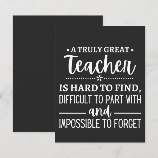 Wirklich großer Lehrer Dankeskarte (Vorne/Hinten)