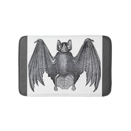 Wirklich gruselige Vintage Retro Bat Spooky Wings Badematte (Vorderseite)