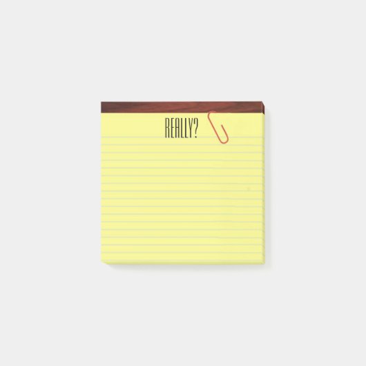 "Wirklich?" Kanzleibogenblock auf lustigem Post-it Klebezettel (Vorderseite)