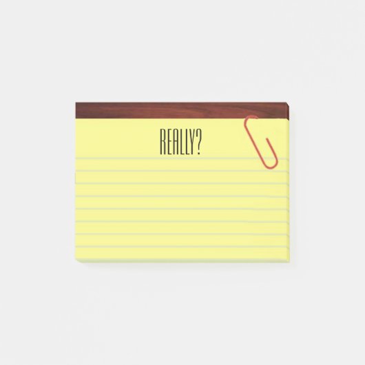 "Wirklich?" Kanzleibogenblock auf lustigem Post-it Klebezettel (Vorderseite)