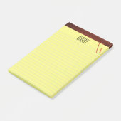 "Wirklich?" Kanzleibogenblock auf lustigem Post-it Klebezettel (angewinkelt)