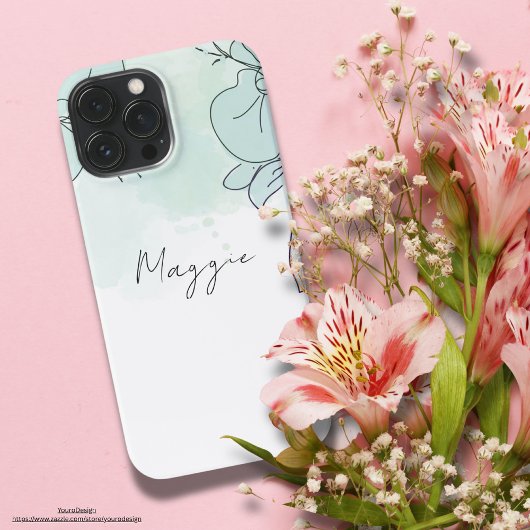 Wirklich niedlich und minimaler gürtelblauer Monog iPhone Hülle