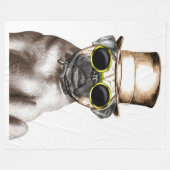 Wirklich Niedlicher Mops mit Brille Fleecedecke (Vorderseite (Horizontal))