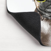 Wirklich Niedlicher Mops mit Brille Mousepad (Ecke)