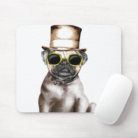 Wirklich Niedlicher Mops mit Brille Mousepad (Mit Mouse)