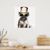 Wirklich Niedlicher Mops mit Brille Poster (Küche)