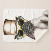 Wirklich Niedlicher Mops mit Brille Sherpadecke (Vorderseite (Horizontal))