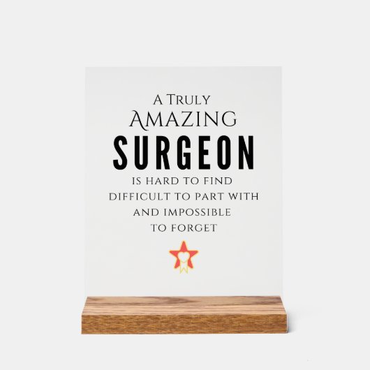 Wirklich Phantastische Aufwertung des Chirurgen Acrylschild (Vorderseite)