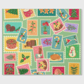 Wirklich rustikaler Retro Weihnachtsgebäck Baum Geschenkpapier (Flach)