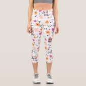 "Wirklich spielend: Kawaii Cat Garden Pattern" Capri Leggings (Vorderseite)