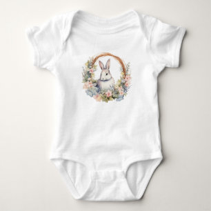 Wirklich Sweet Bunny Rabbit w Spring Blumen Baby Strampler