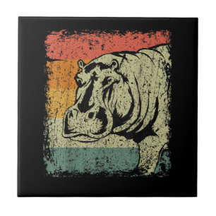Wirklich Vintager Hippopotamus Hippo Hippo Lover Fliese