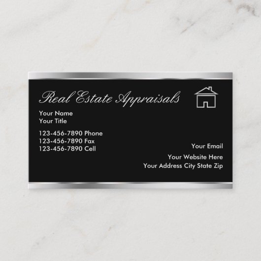 Wirkliche Anwesen-Abschätzer-Geschäfts-Luxuskarten Visitenkarte (Vorderseite)