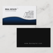 Wirkliche Anwesen-blaue Wellen-modernes Metall Visitenkarte (Vorne/Hinten)