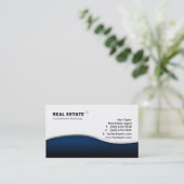 Wirkliche Anwesen-blaue Wellen-modernes Metall Visitenkarte (Stehend Vorderseite)