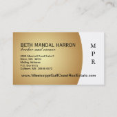 Wirkliche Anwesen-Geschäfts-Karte Visitenkarte (Rückseite)