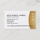 Wirkliche Anwesen-Geschäfts-Karte Visitenkarte (Rückseite)