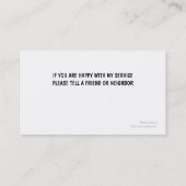 Wirkliche Anwesen-Geschäfts-Karten Visitenkarte (Rückseite)