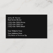 Wirkliche Anwesen-Geschäfts-Karten Visitenkarte (Rückseite)