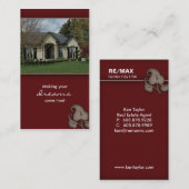 Wirkliche Anwesen-Haus-Geschäfts-Karte Burgunder Visitenkarte (Vorne/Hinten)