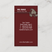 Wirkliche Anwesen-Haus-Geschäfts-Karte Burgunder Visitenkarte (Rückseite)