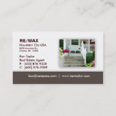 Wirkliche Anwesen-Haus-Portal-Geschäfts-Karte Visitenkarte (Rückseite)