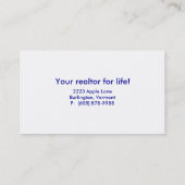 Wirkliche Anwesen-Treppen-Haus-Geschäfts-Karte Visitenkarte (Rückseite)