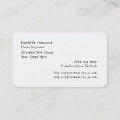 Wirkliche Anwesen-Zuhause-Inspektion Visitenkarte (Rückseite)