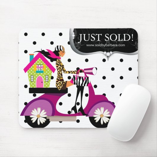 Wirkliche Anwesenrealtor-Roller-Mädchen-Punkte Mousepad (Mit Mouse)