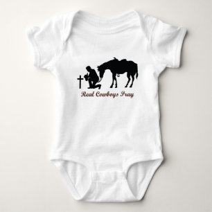 Wirkliche Cowboys beten Baby Strampler