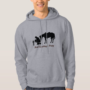 Wirkliche Cowboys beten Hoodie