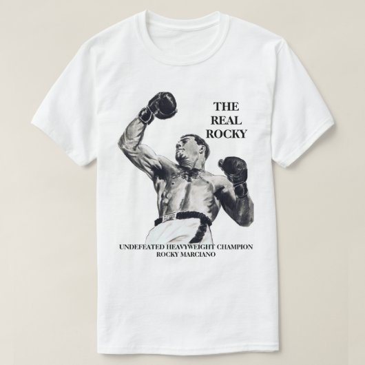 WIRKLICHE FELSIGE "ROCKY MARCIANO " T-Shirt (Design vorne)