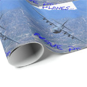 WIRKLICHE FLUGZEUGE HABEN STÜTZEN GESCHENKPAPIER (Rolleneckpunkt)