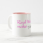 Wirkliche Frauen machen Zwillinge Zweifarbige Tasse (Vorderseite Links)