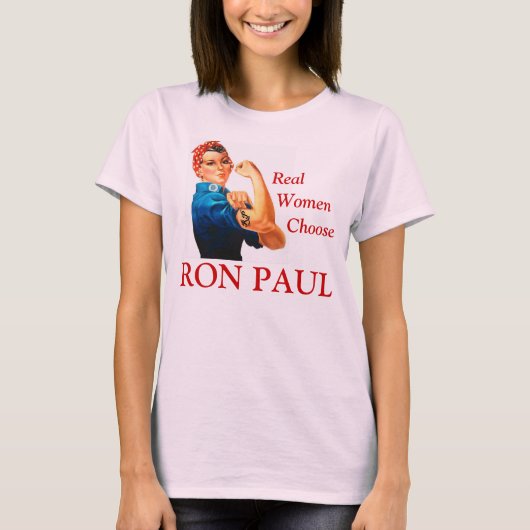 Wirkliche Frauen wählen Ron Paul T-Shirt (Vorderseite)