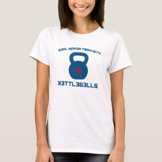 Wirkliche Frauen-Zug mit Kettlebells T-Shirt