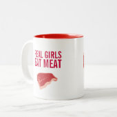 Wirkliche Mädchen essen Fleischkaffee-Tasse Zweifarbige Tasse (Vorderseite Links)