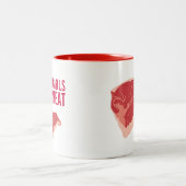 Wirkliche Mädchen essen Fleischkaffee-Tasse Zweifarbige Tasse (Mittel)