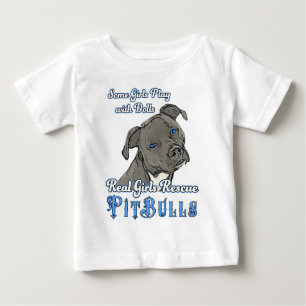 Wirkliche Mädchen-Rettungs-Pitbullen Baby T-shirt