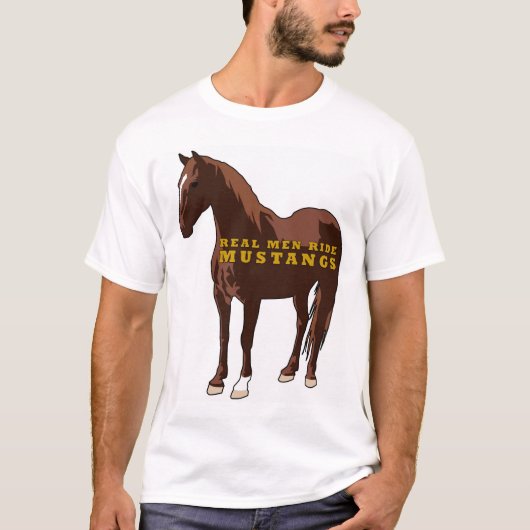 Wirkliche Mann-Fahrmustangs T-Shirt (Vorderseite)