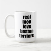 Wirkliche Mann-Liebe-Boston-Terrier-Tasse Kaffeetasse (Links)