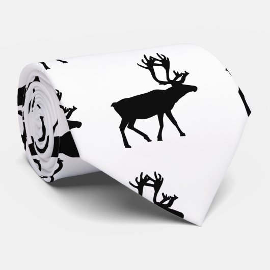 Wirkliche Mann-Liebe-Elch-gemusterte Krawatte (Gerollt)