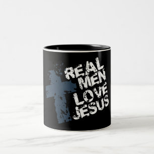 Wirkliche Mann-Liebe Jesus Zweifarbige Tasse