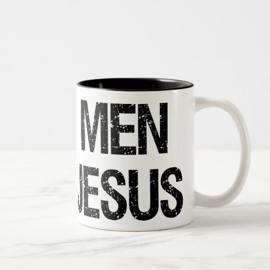 Wirkliche Mann-Liebe Jesus Zweifarbige Tasse (Rechts)