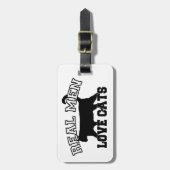 Wirkliche Mann-Liebe-Katzen Gepäckanhänger (Vorderseite vertikal)