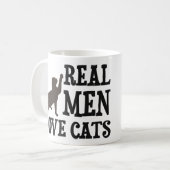 Wirkliche Mann-Liebe-Katzen Kaffeetasse (Vorderseite Links)