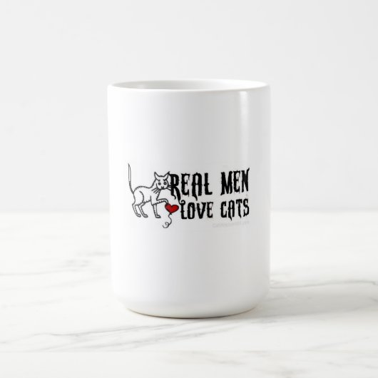 Wirkliche Mann-Liebe-Katzen Kaffeetasse (Mittel)